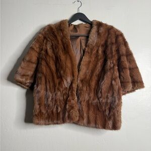 Vintage Luxurious Brown Fur shawl